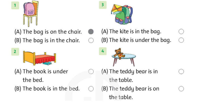 Look at the picture. Fill in the correct circle (Nhìn vào bức tranh. Điền vào hình tròn đúng) (ảnh 1)