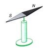 Đặt kim nam châm trên giá thẳng đứng như hình sau. Khi đứng cân bằng, kim nam châm nằm dọc theo hướng nào? (ảnh 1)