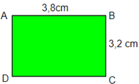  Cho hình chữ nhật ABCD có số đo như hình vẽ. Tính diện tích hình chữ nhật ABCD.  A. 12, 15 cm ^2 (ảnh 1)