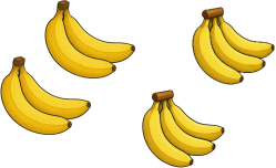 Em hãy chọn đáp án đúng nhất Đếm số quả chuối. Có bao nhiêu quả chuối? (ảnh 1)