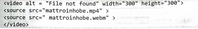 Cho đoạn mã HTML sau:   Phương án nào sau đây là kết quả hiển thị của đoạn mã lệnh trên trình duyệt? A. Một danh sách có hai video. B. Video đầu tiên mà trình duyệt có thể nhận dạng. C. Video thứ nhất. D. Video thứ hai. (ảnh 1)