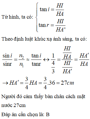 Trắc nghiệm Khúc xạ ánh sáng có đáp án (Vận dụng cao) - Thumbnail