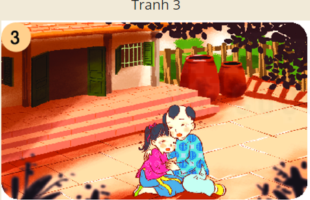  Đoạn kể chuyện sau ứng với bức tranh nào?Bà mất, hai anh em mang hạt đào của nàng tiên trồng bên mộ, cây đào lớn nhanh và kết thành bao nhiêu trái vàng, trái bạc. (ảnh 3)