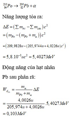 Trắc nghiệm Phóng xạ có đáp án (Vận dụng)