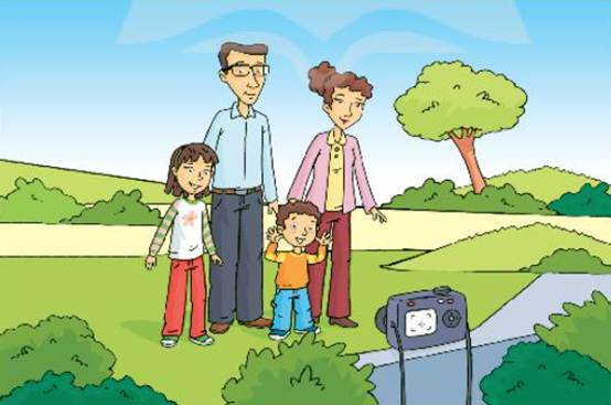 Look and say. Who is in the picture? (Nhìn và nói. Ai là người trong bức tranh?) (ảnh 1)