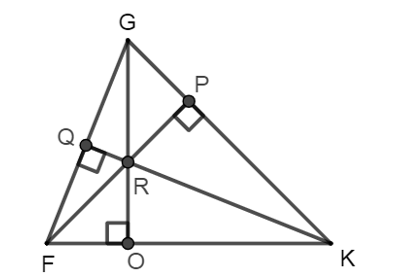 Quan sát hình vẽ dưới đây.    Khẳng định nào dưới đây là sai? A. Trực tâm của  (ảnh 1)