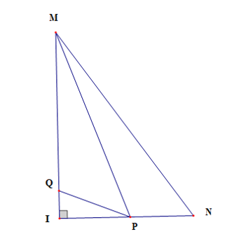 Cho hình vẽ dưới đây:   Khẳng định nào sau đây là đúng? A. PI > PQ > PM; B. PI < PQ < PM; (ảnh 1)