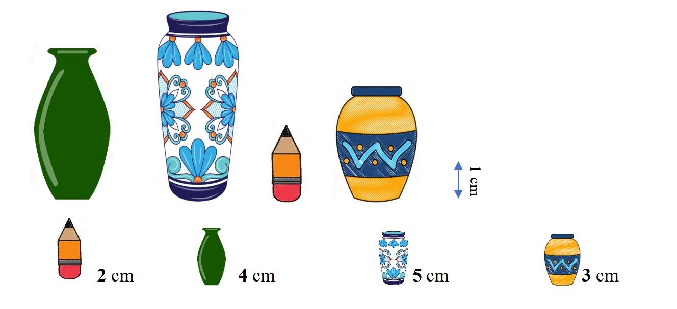 Bài tập hàng ngày Toán lớp 1 Bài 26: Đơn vị đo độ dài. Tiết 2. Xăng-ti-mét có đáp án