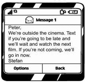 Read the text and circle the letter A, B, C or D to indicate the correct answer.   Who wrote the message? A. Peter and Stefan              B. Peter and his friend         C. Peter                                D. Stefan (ảnh 1)