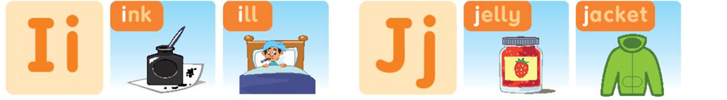 Listen and point. Repeat (Nghe và chỉ. Lặp lại) ink ill jelly (ảnh 1)