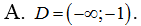 Tìm tập xác định D của hàm số y=ln(x-1) A.D=(âm vô cùng;-1) (ảnh 1)