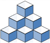 Khoanh vào đáp án đúng:  Hình trên có số khối lập phương là: (ảnh 1)