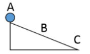Một viên bi lăn từ đỉnh mặt phẳng nghiêng xuống như hình vẽ. Hòn bi có động năng lớn nhất ở (ảnh 1)