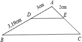 Cho hình vẽ, biết DE // BC độ dài EC  (ảnh 1)