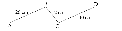 Độ dài đường gấp khúc ABCD là:  (ảnh 1)