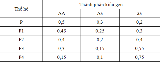 Bài tập trắc nghiệm Tiến hóa có đáp án (mức độ thông hiểu - vận dụng - P3)