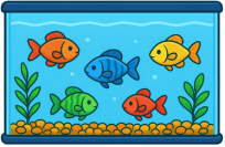 Em hãy chọn đáp án đúng nhất  Trong bể có bao nhiêu con cá? (ảnh 1)