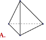 Trong không gian, hình nào không phải là hình biểu diễn của hình chóp tam giác? (ảnh 1)