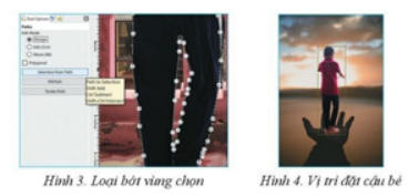 Sau khi dán hình ảnh cậu bé vào bức ảnh bàn tay, để thay đổi kích thước của cậu bé cho phù hợp, em dùng công cụ gì? (ảnh 1)