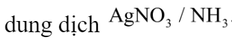 Dung dịch glucozơ không tác dụng với 	A. 		B.  (Ni, nung nóng). 	C. dung dịch 		D. dung dịch  Đáp án: C HD: Glucozơ không phản ứng được với dung dịch NaOH, còn lại: - với  - với : (Sobitol) - tráng bạc:  Theo đó, chọn đáp án C. (ảnh 4)
