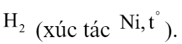 Fructozơ không phản ứng được với chất nào sau đây? 	A.  ở nhiệt độ thường.	B.  (xúc tác ). 	C. nước 		D. dung dịch , to. Đáp án: C Fructozo không phản ứng được với nước Brom. Chú ý: Fructozơ có tính chất của 1 ancol đa chức nên nó tác dụng được với dung dịch  có tính chất của xeton nên tác dụng với  tạo thành Sobitol. Mặc dù nó không có nhóm  nhưng vẫn có phản ứng tráng gương và tác dụng với  vì trong môi trường bazơ tồn tại cân bằng: Fructozo  Glucozo (ảnh 3)