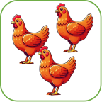 Em hãy chọn đáp án đúng nhất Hình nào có 2 con gà? (ảnh 5)