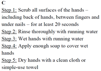 Look at four step-by-step processes for effective hand washing. Circle the letter A, B, C or D to indicate the correct one. (ảnh 3)