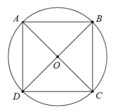 Cho hình vuông ABCD nội tiếp đường tròn tâm O. Phép quay thuận chiều 90 độ tâm O (ảnh 1)