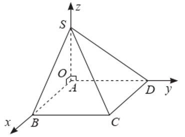 Cho hình chóp S.ABCD có đáy ABCD là hình chữ nhật với AB = 2a,AD = 5a,SA = 3a và SA thuộc (ABCD)\) (ảnh 1)