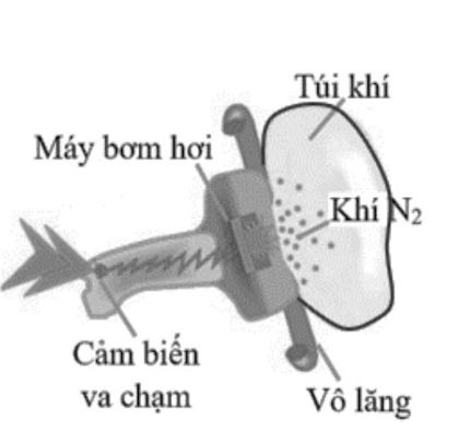 Số phân tử khí N_2 trong túi khí là x10^23 hạt. Tìm x (làm tròn kết quả đến phần mười. (ảnh 1)