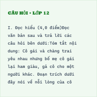 Bộ đề thi giữa kì Ngữ văn 11 cấu trúc mới có đáp án - Đề 4