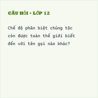 Trắc nghiệm Sự sụp đổ của chế độ a-pác-thai có đáp án