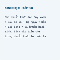 Đề thi vào lớp 10 môn Sinh học năm 2020 - 2021 có đáp án (Đề 7)