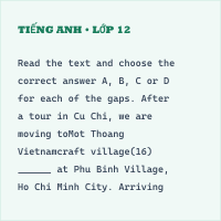 Đề thi Tiếng Anh 9 Thí điểm Học kì 1 có đáp án (Đề 1)