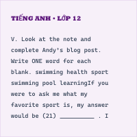 Bộ đề thi giữa kì 2 Tiếng Anh 6 có đáp án - Đề 3 - Thumbnail