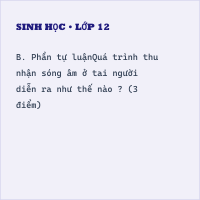 Đề thi giữa kì 2 Sinh học 8 có đáp án (Tự luận - Tự luận 2)