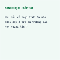 Trắc nghiệm Sinh Học Bài 36: (có đáp án) Tiêu chuẩn ăn uống - Nguyên tắc lập khẩu phần (Phần 2)
