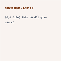 Đề thi giữa kì 2 Sinh học 8 có đáp án (Trắc nghiệm 3)