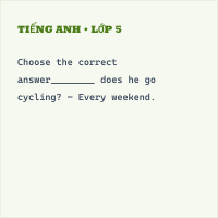 Trắc nghiệm Tiếng Anh lớp 5 Unit 14: Staying healthy - Vocabulary and Grammar - có đáp án