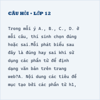 Bộ Đề thi giữa kì 1 môn Tin lớp 12 có đáp án (Đề số 3)