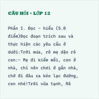 Đề thi cuối kì Ngữ văn 6 có đáp án (đề 5)