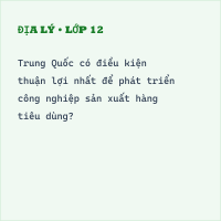 Trắc nghiệm Địa Lí Bài 10 (có đáp án): Cộng Hòa Nhân Dân Trung Hoa (Phần 8)