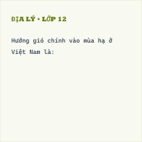 Đề kiểm tra 15 phút Địa Lí 8 Học kì 1 (Lần 1 - Đề 2)