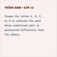 Đề cương ôn tập giữa kì 1 Tiếng Anh 6 Friends plus có đáp án - Part 2. Pronunciation