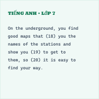 Tiếng Anh lớp 7 Unit 7: Traffic - Writing - có đáp án