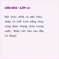 Trắc nghiệm Lực đẩy Ác-si-mét có đáp án (Thông hiểu)