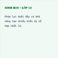 Trắc nghiệm Sinh 9 (có đáp án): Các dạng bài tập Quy luật di truyền của Menđen (P2)