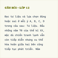 Bài tập Trật tự thế giới trong Chiến tranh lạnh có đáp án