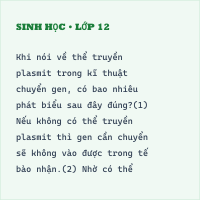 Trắc nghiệm Sinh Học Bài 20 (có đáp án): Tạo giống nhờ công nghệ gen