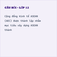 Bài tập tổng ôn Lịch sử - Cộng đồng ASEAN: Từ ý tưởng đến hiện thực có đáp án